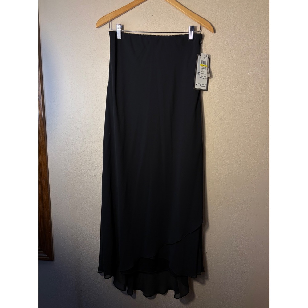 Alex Evenings NWT Black Chiffon layered Maxi Skirt Formal Size S